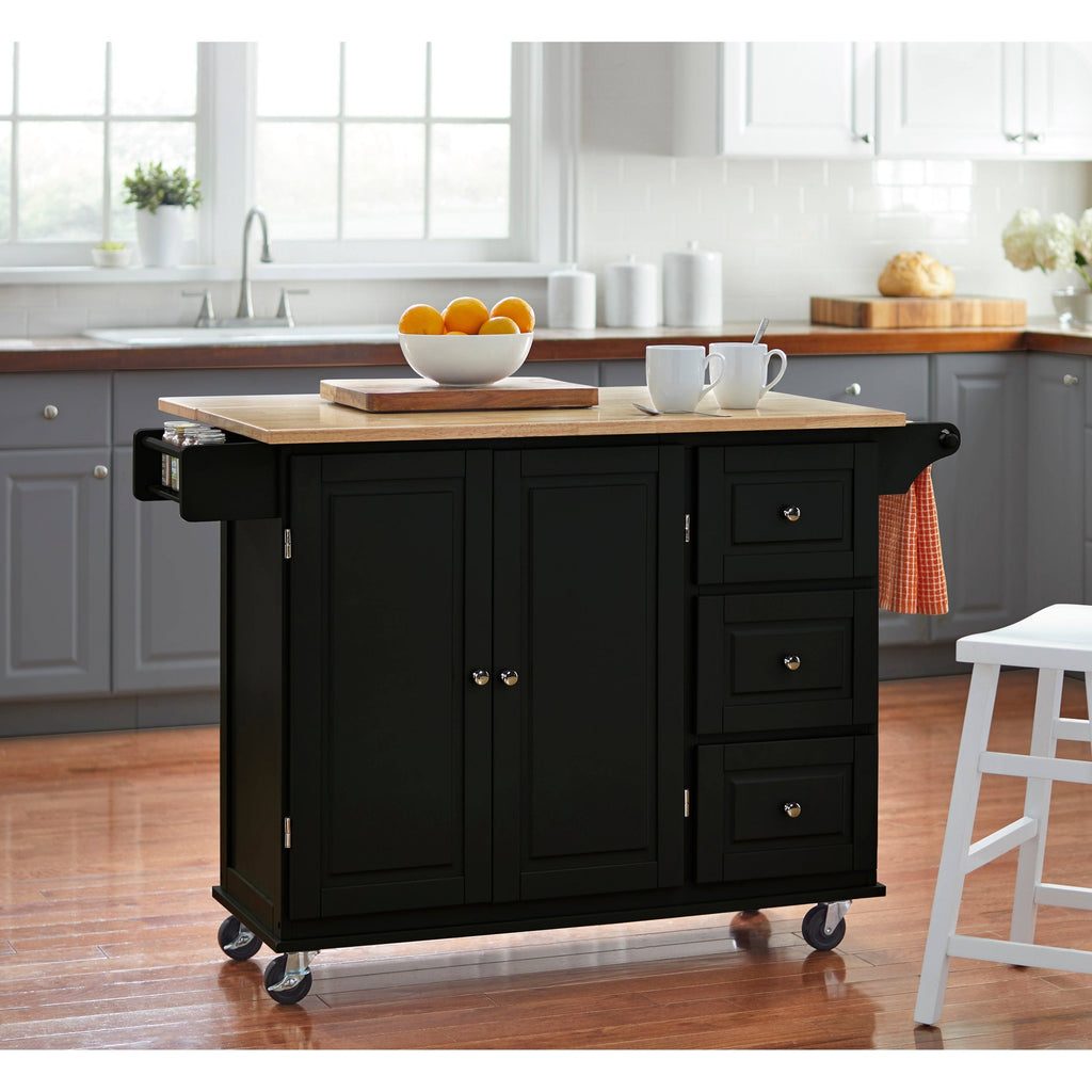 Black 3 Drawer Kitchen Cart Q745007