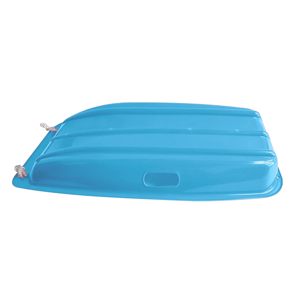 Blue Plastic Snow Toboggan Sled with Tow Rope L966063