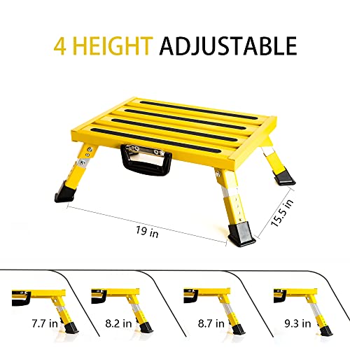 Portable Foldable Anti-Slip Aluminum RV Steps with Handles N470