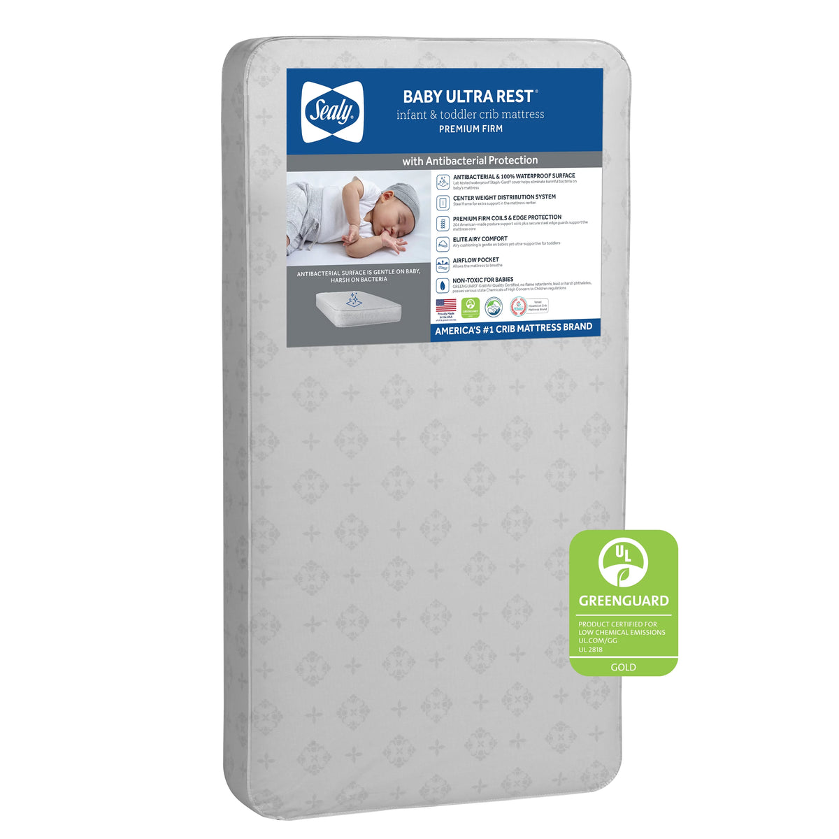 2-Stage Antibacterial Baby Crib & Toddler Mattress B2284