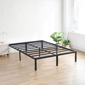 18 Inch Heavy Duty Steel Slat Anti-Slip Platform Bed Frame, Black, Full Size V4250