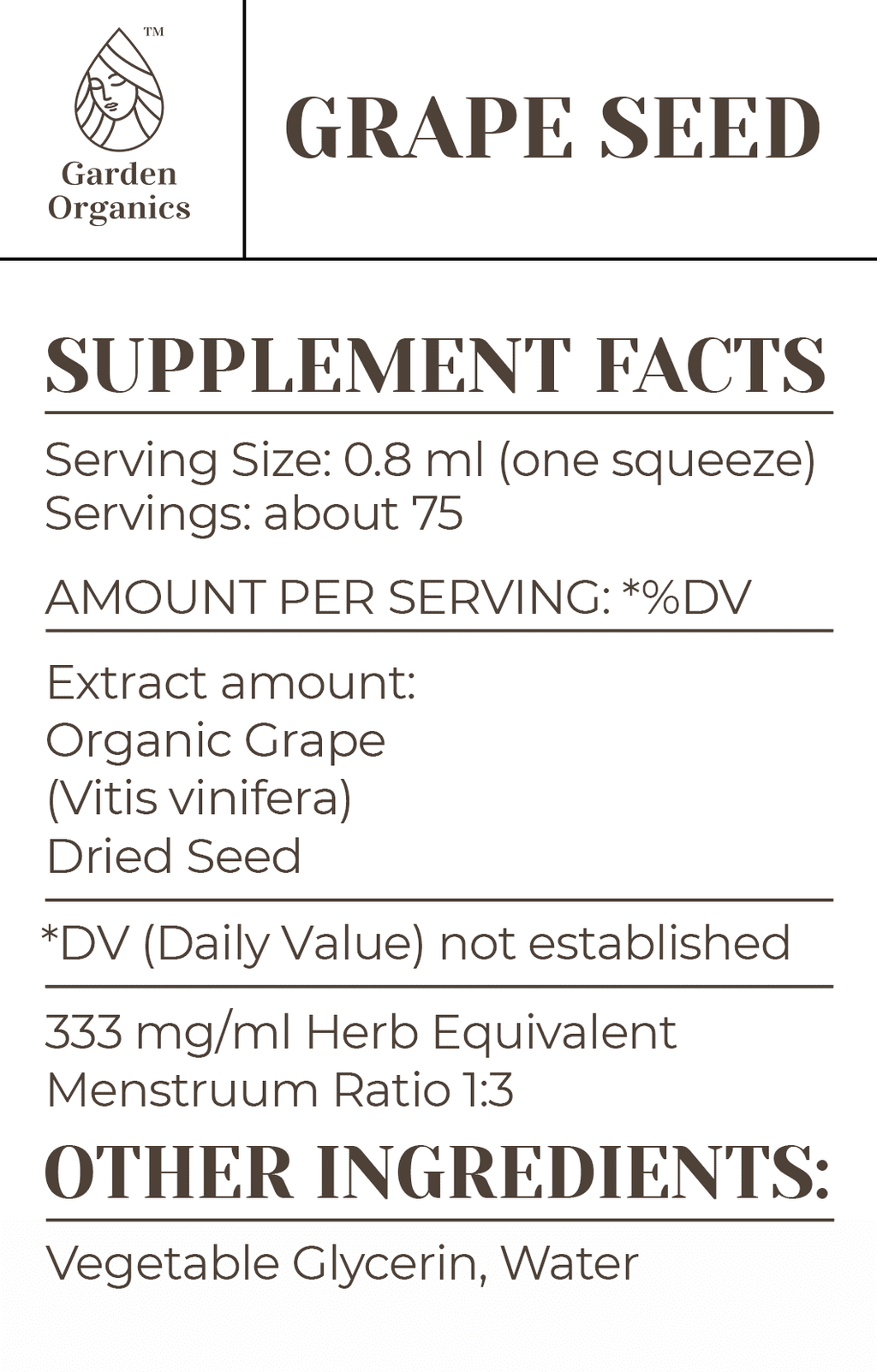 Organic Grape Seed Alcohol-Free Extract 2 oz G20398