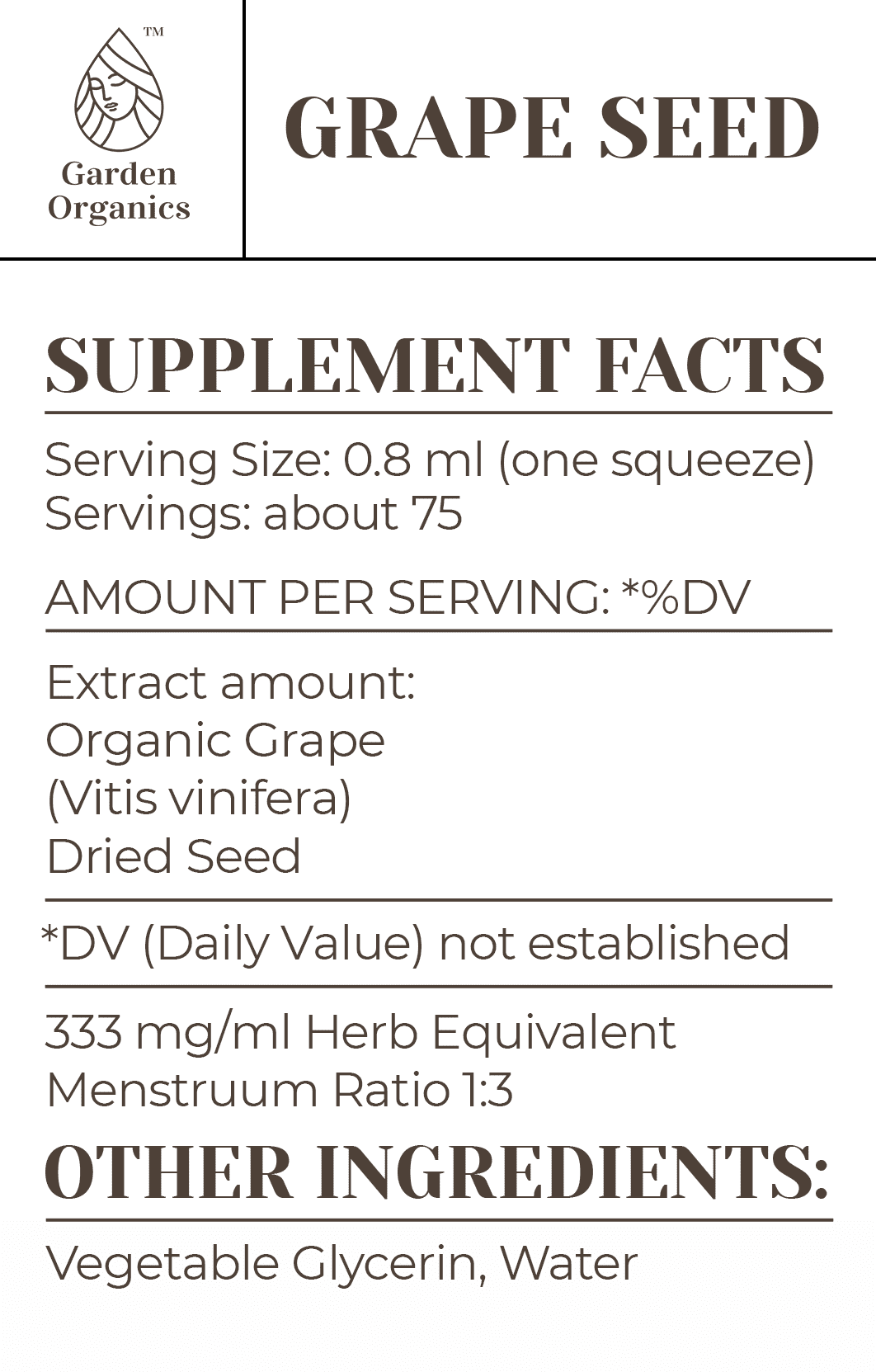 Organic Grape Seed Alcohol-Free Extract 2 oz G20398