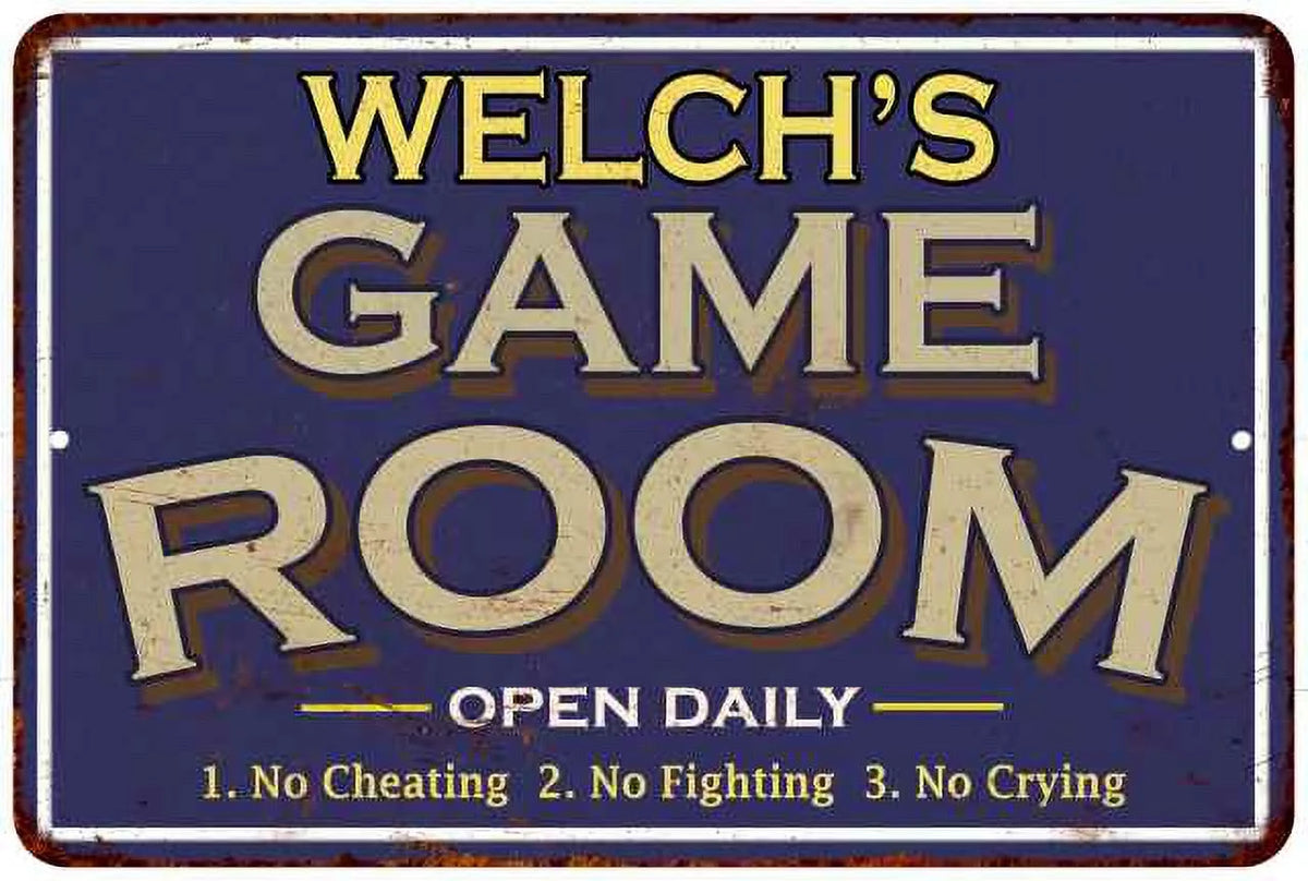Blue Game Room Metal Wall Decor 12x18 K434918