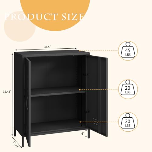 Black 2 Door Metal Storage Cabinet N542580
