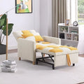3 in 1 Convertible Sleeper Chair with Pillow Velvet Fabric Grey W820877