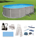 18-ft x 33-ft Oval 52-in Deep Metal Wall Swimming Pool R80108