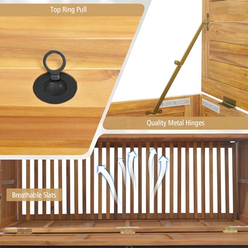 46 Gallon Acacia Wood Storage Bench M655