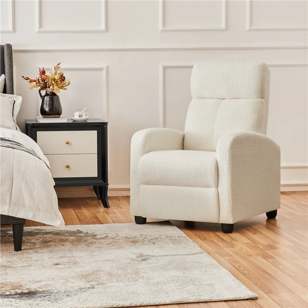 Adjustable Upholstered Boucle Recliner Chair K75402