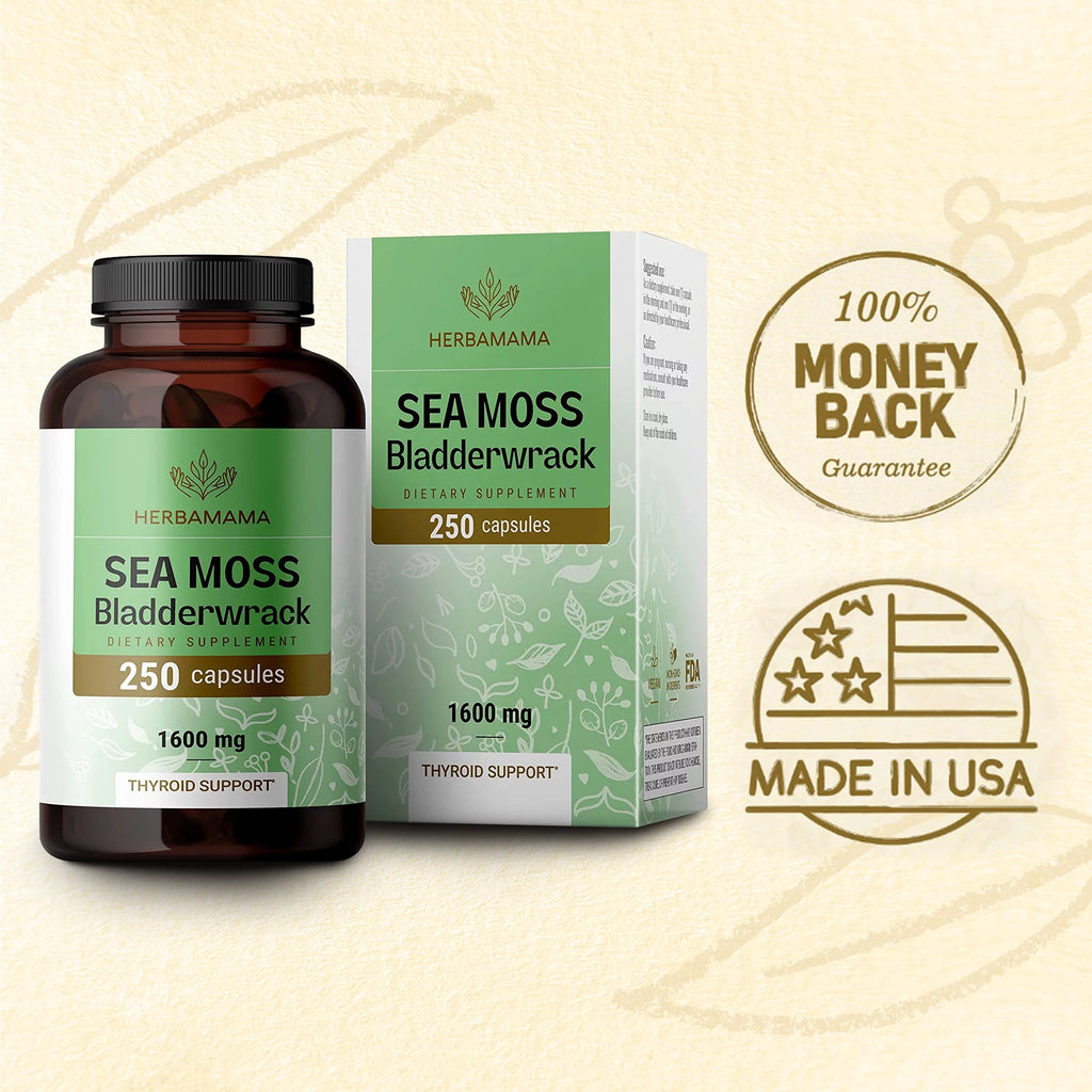 Sea Moss & Bladderwrack Capsules 250 Caps K649