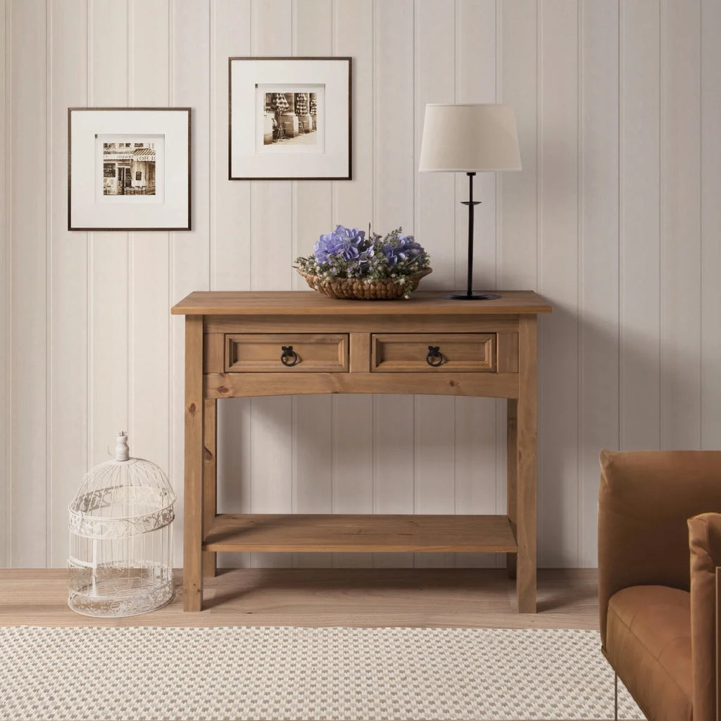 Wood Console Table 2 Drawers G332