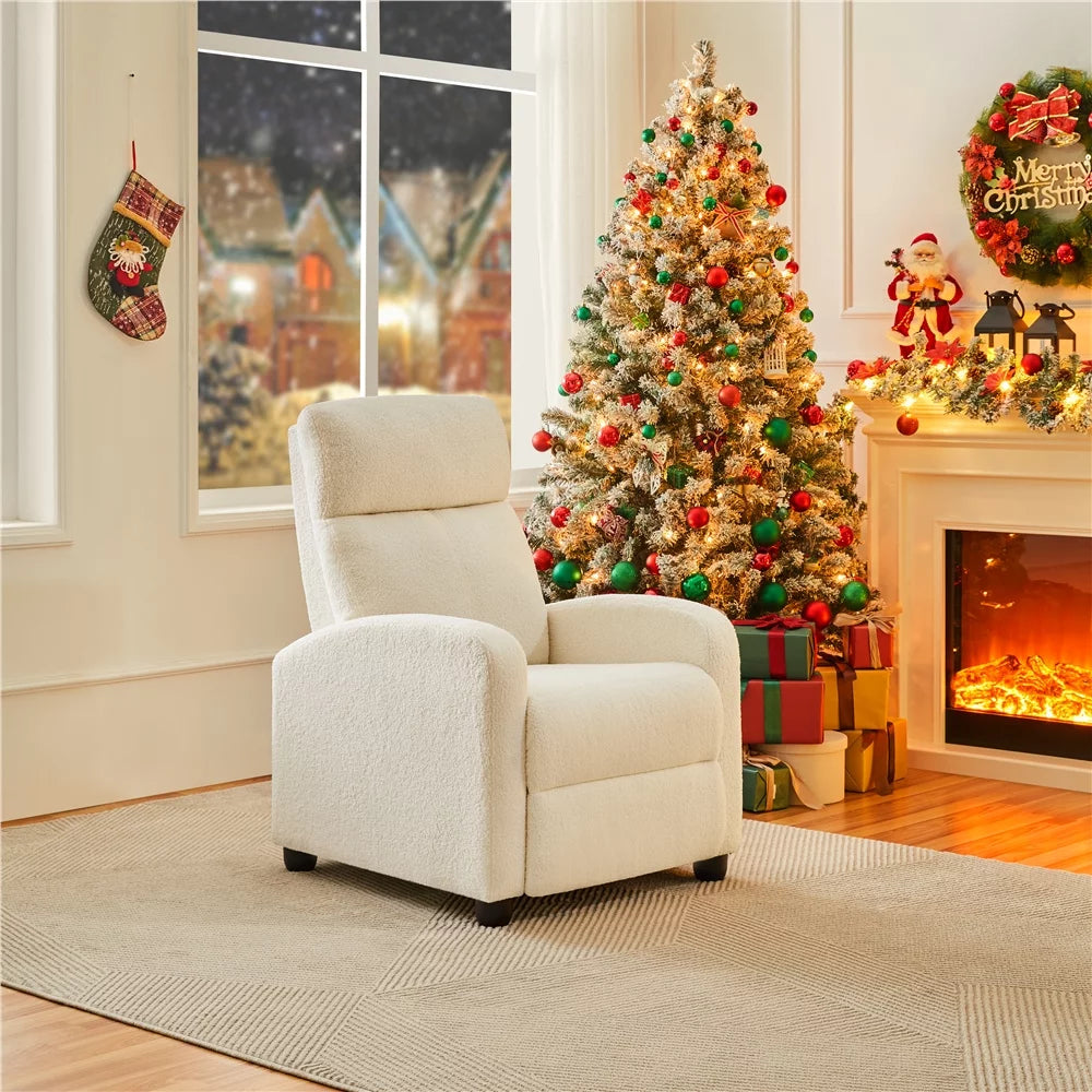Adjustable Upholstered Boucle Recliner Chair K75402