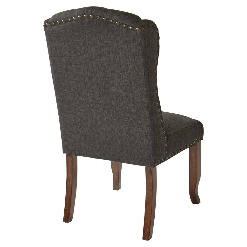 Tufted Wing Chair in Linen Fabric D427