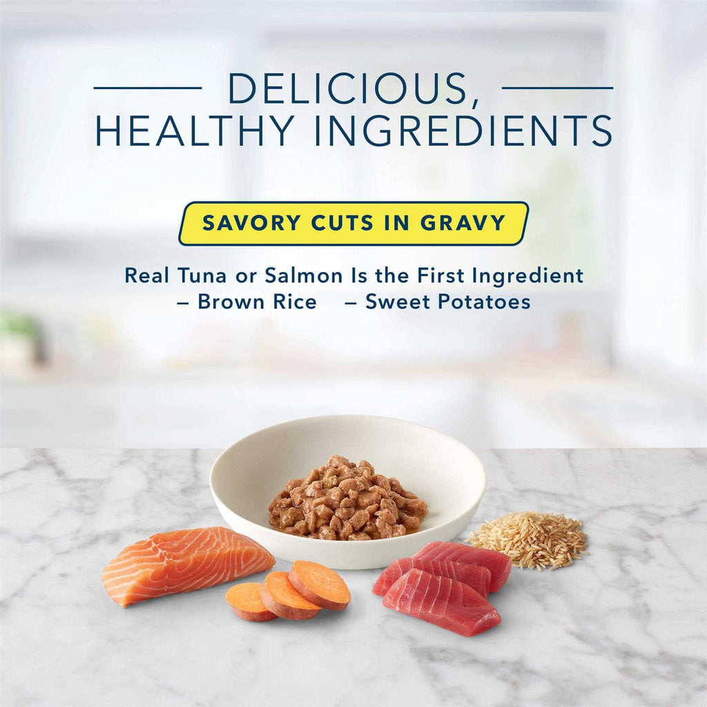 Salmon and Tuna Cuts in Gravy Wet Cat Food Variety Pack Q404246