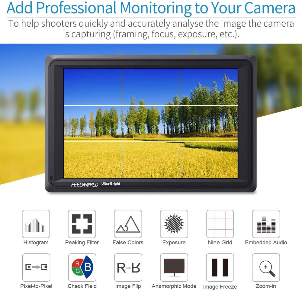 7 Inch Full HD IPS On Camera Field Monitor 4K HDMI A76315