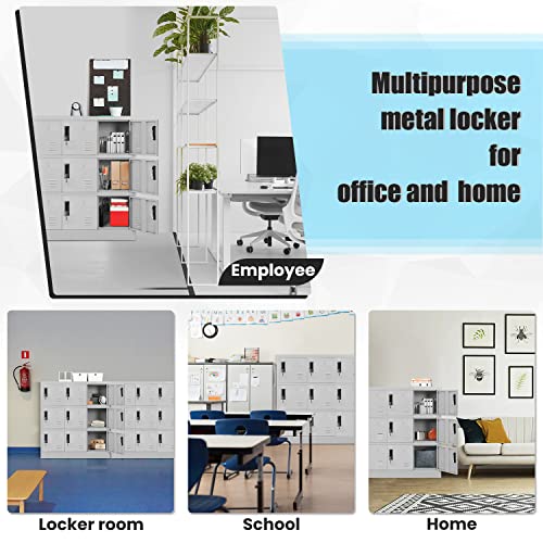 9 Door Black Steel Storage Locker with Lock I988584