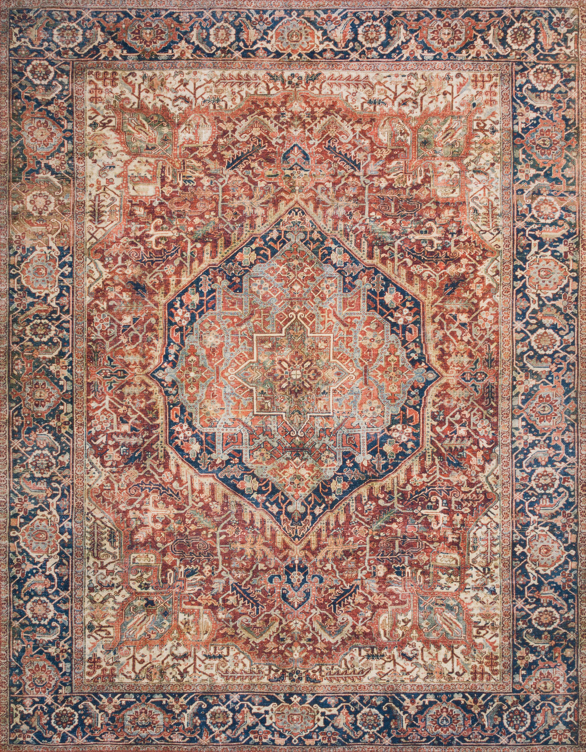 Red Navy 3'6 x 5'6 Rug E77882
