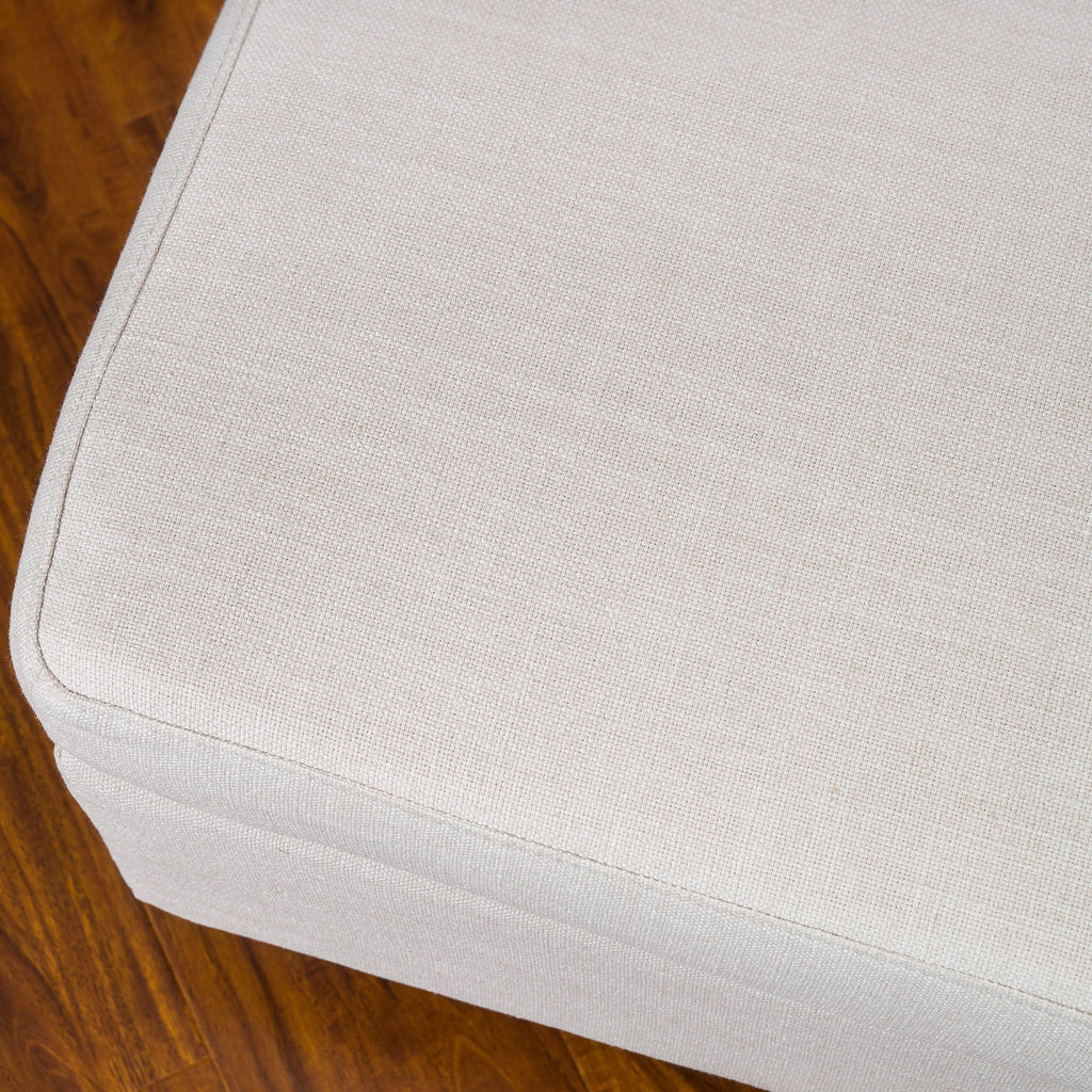 Rectangular Linen Fabric Ottoman Q895