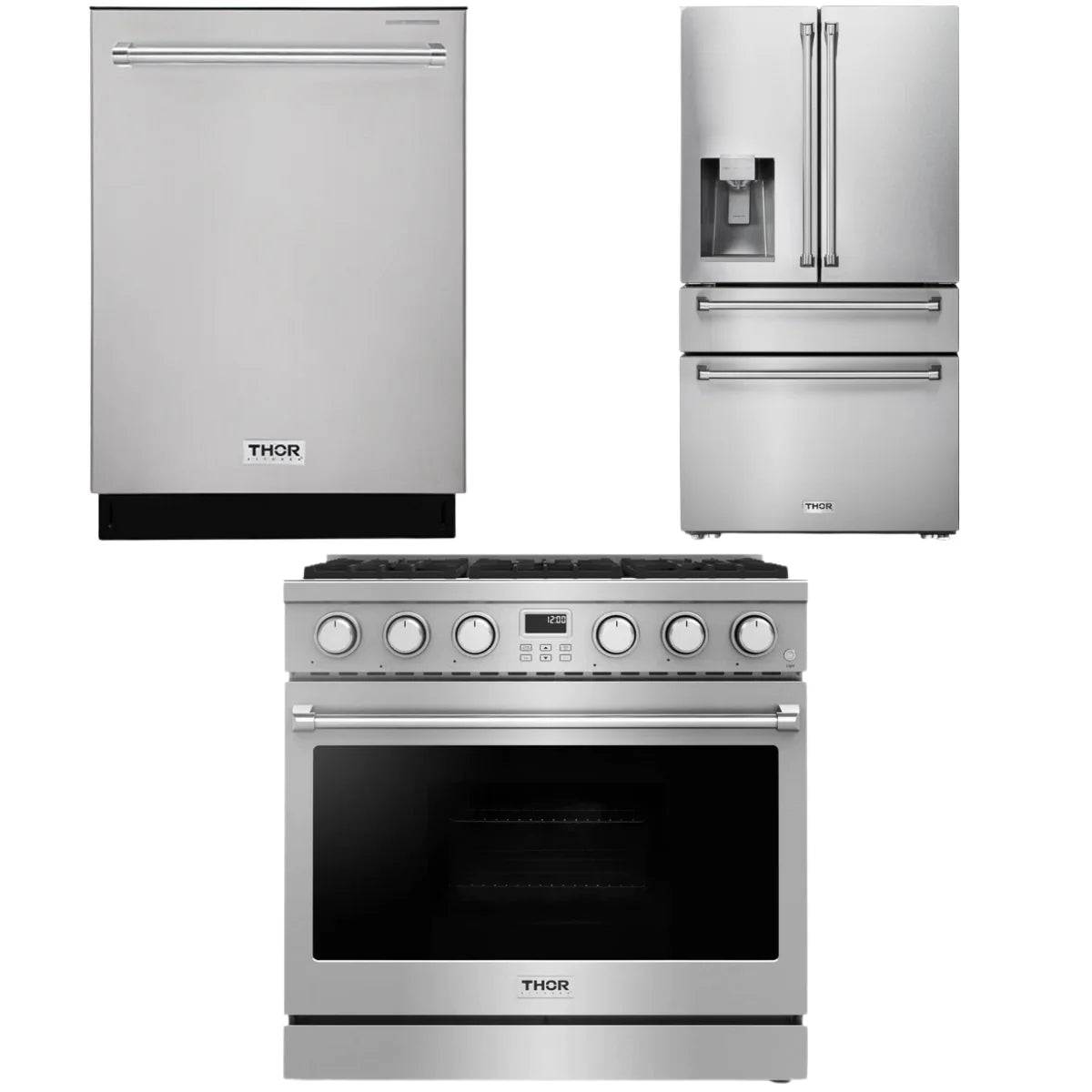 36 Gas Range, Refrigerator and Dishwasher D5363