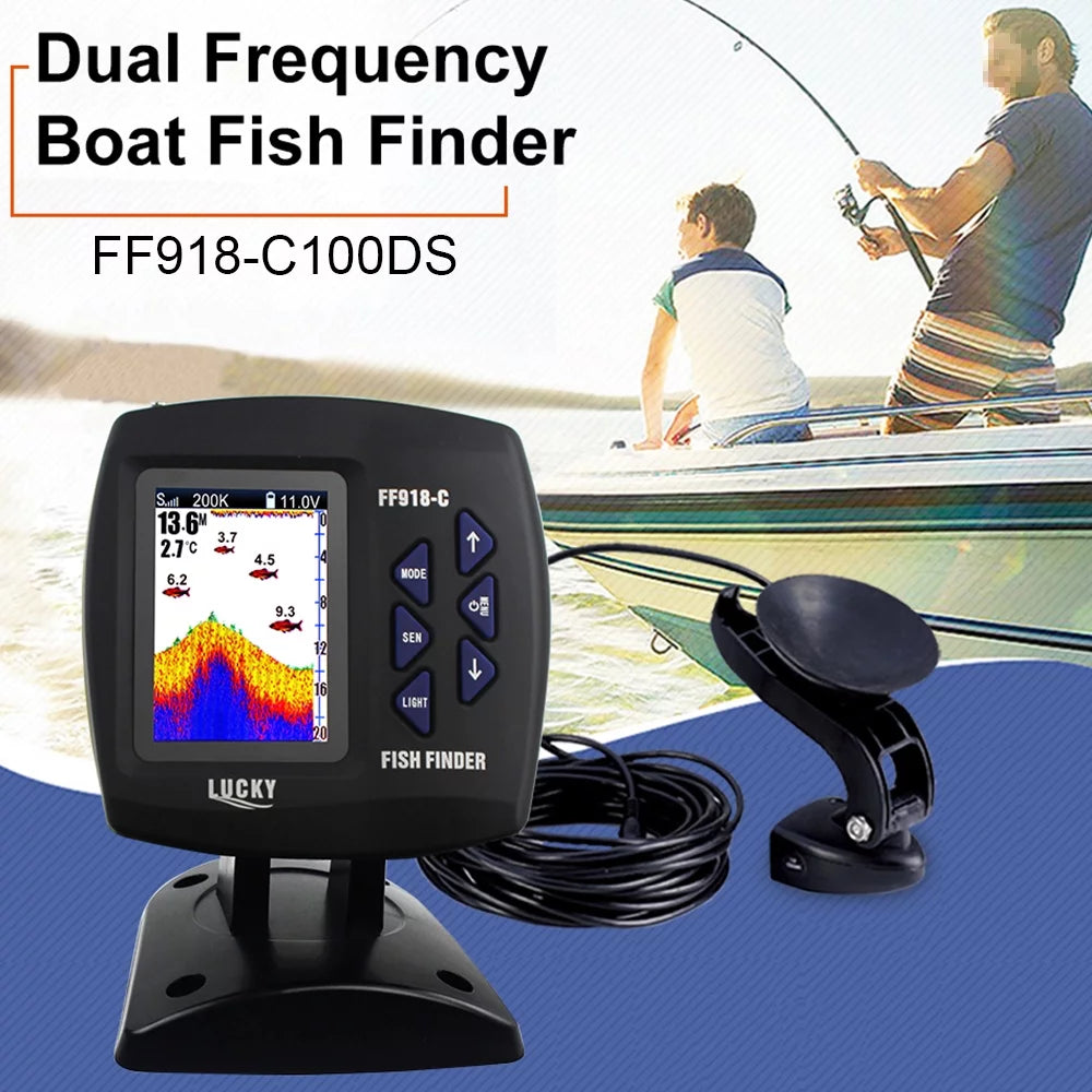Color Screen Wired Fish Finder Dual Frequency 328ft/100m Water Depth X613