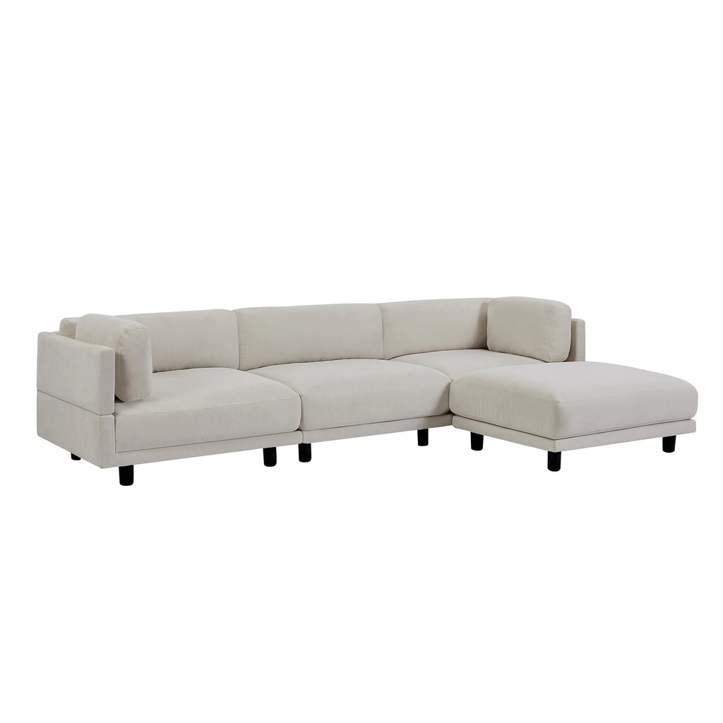 Oversized Convertible Sectional Sofa L Shaped Couch with Reversible Chaise Beige B743017
