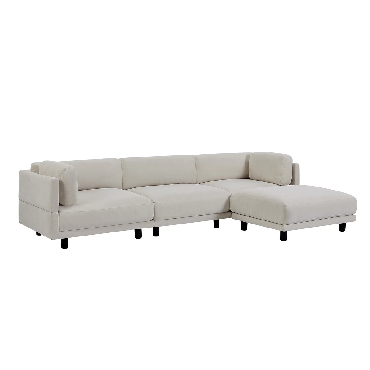 Oversized Convertible Sectional Sofa L Shaped Couch with Reversible Chaise Beige B743017