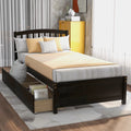 Twin Size Wood Platform Bed with Headboard and Storage B891828