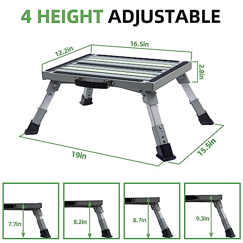 Portable Foldable Anti-Slip Aluminum RV Steps with Handles N470