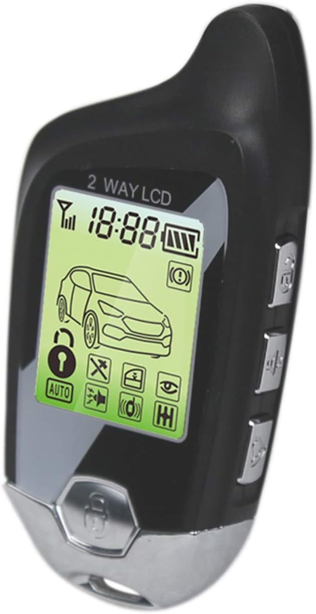 Car Alarm 2 Way LCD Sensor Remote Engine Start System Kit Pack of 2 K4404