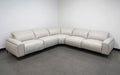 White Leather 5 Pc Reclining Sectional D2306