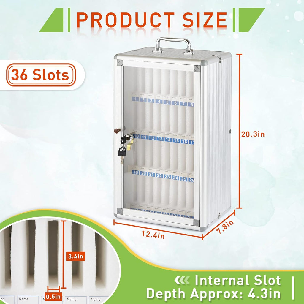 Aluminum Alloy 36 Slots Cell Phones Storage Cabinet O62262