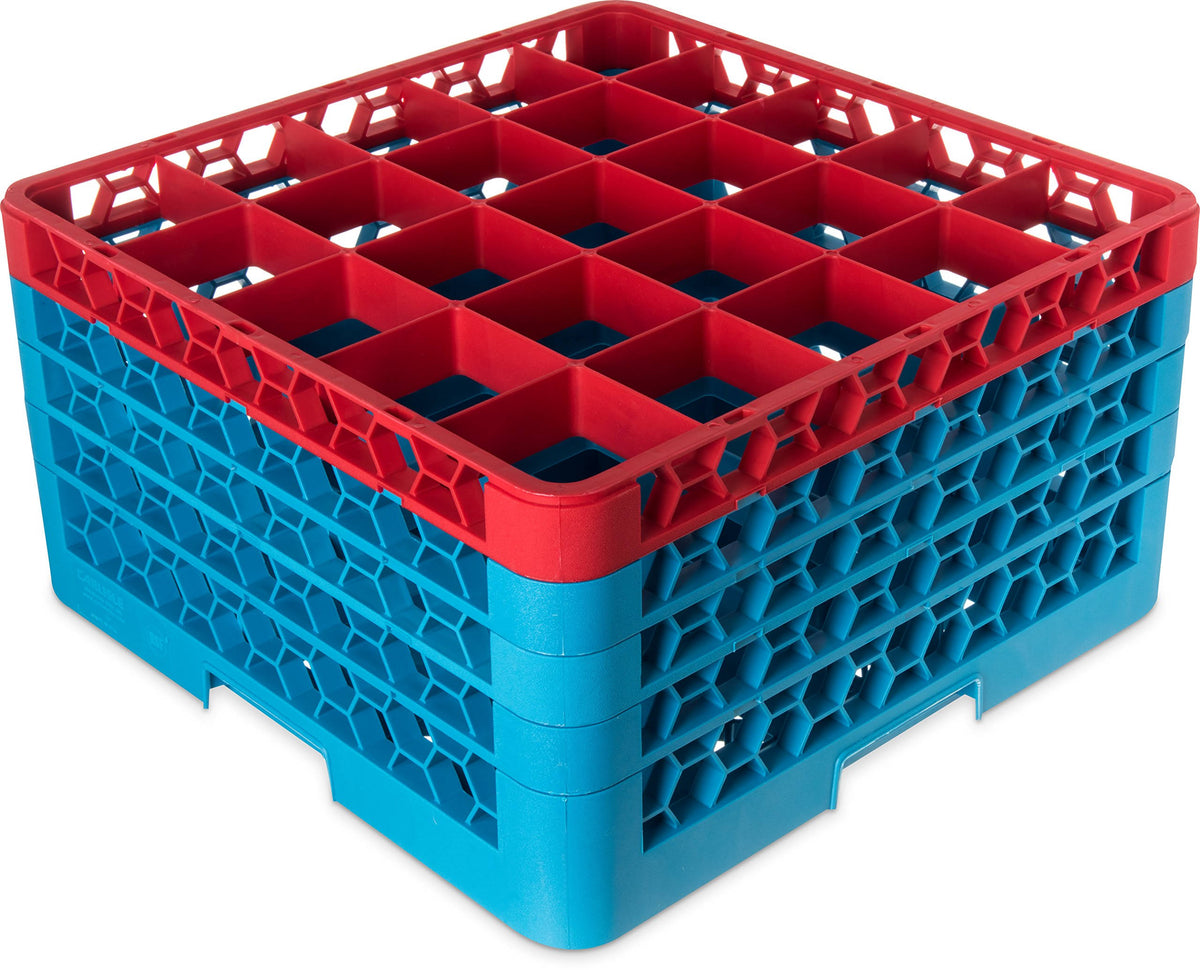25 Compartment Red Glass Rack with 4 Extenders L820314