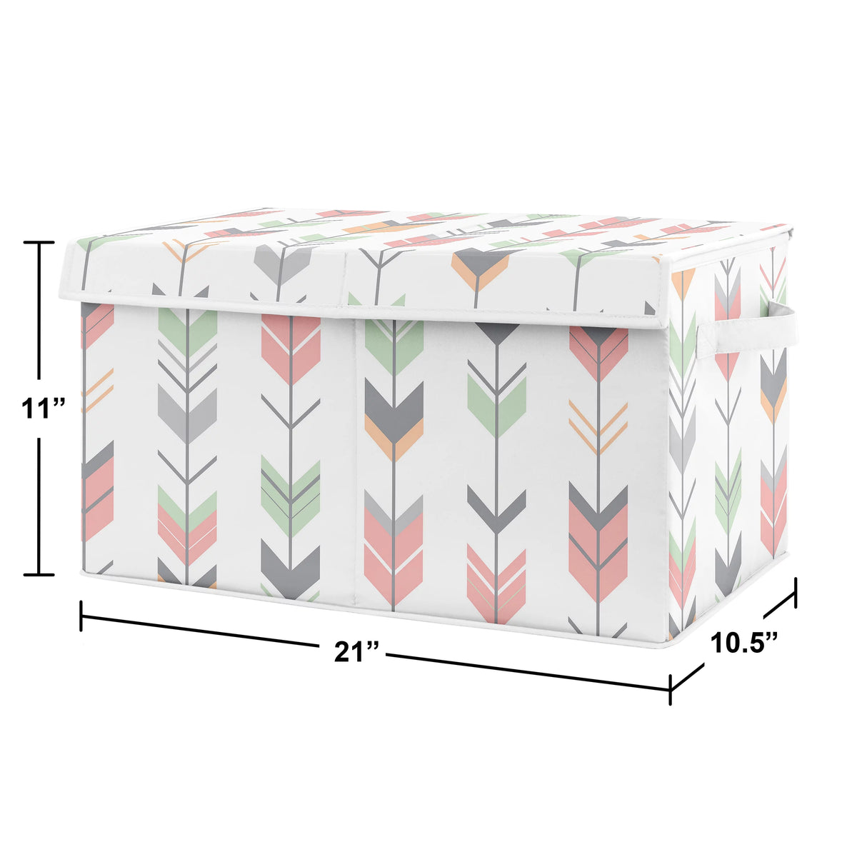 Grey Coral and Mint Storage Fabric Toy Box W84883