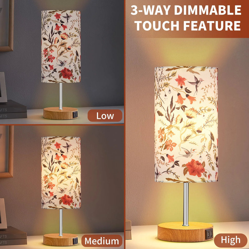 15" Touch Control Table Lamp with Dual USB Ports P6136