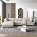 Oversized Convertible Sectional Sofa L Shaped Couch with Reversible Chaise Beige B743017