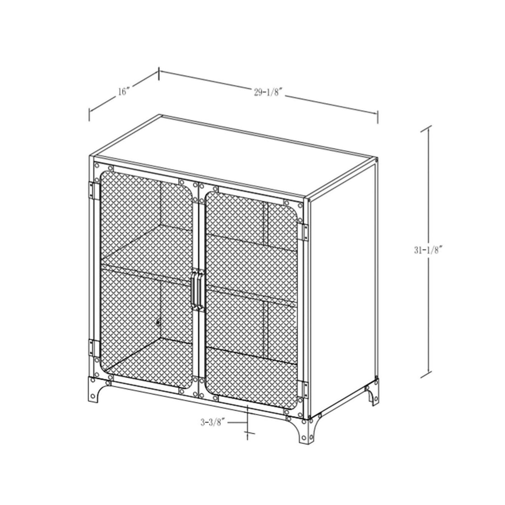 30x22 Rustic Oak Accent Cabinet with Mesh F391778