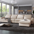Modern L-Shape Feather Filled Sectional Sofa with Reversible Chaise S2600