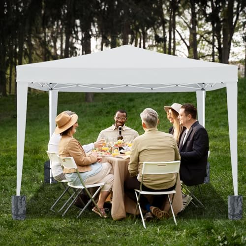 10x20 White Pop Up Canopy Tent with 6 Sidewalls G593