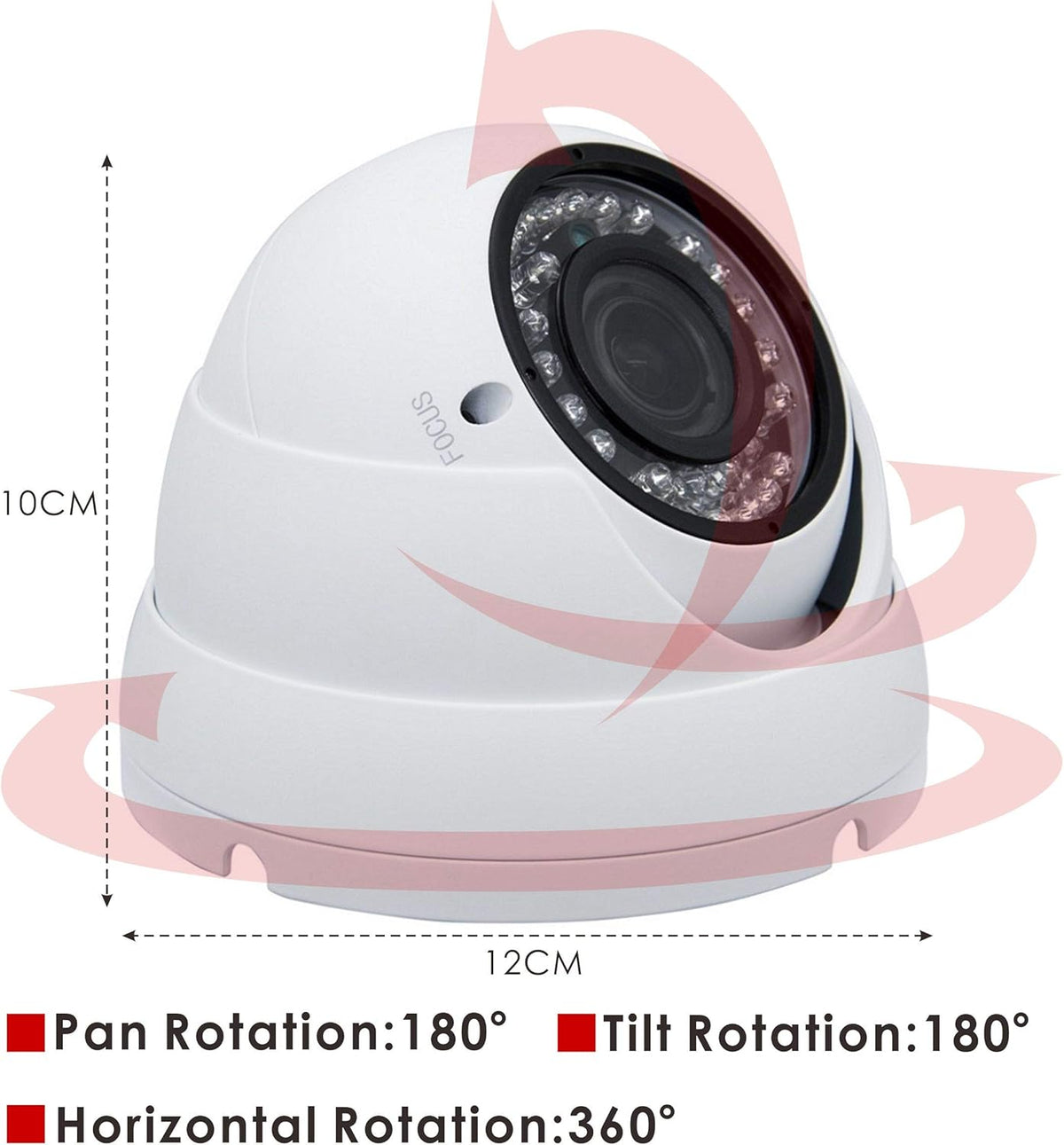5MP 4MP Dome Security Camera 4in1 TVI/CVI/AHD/960H 2.8-12mm Varifocal Lens Waterproof White A305