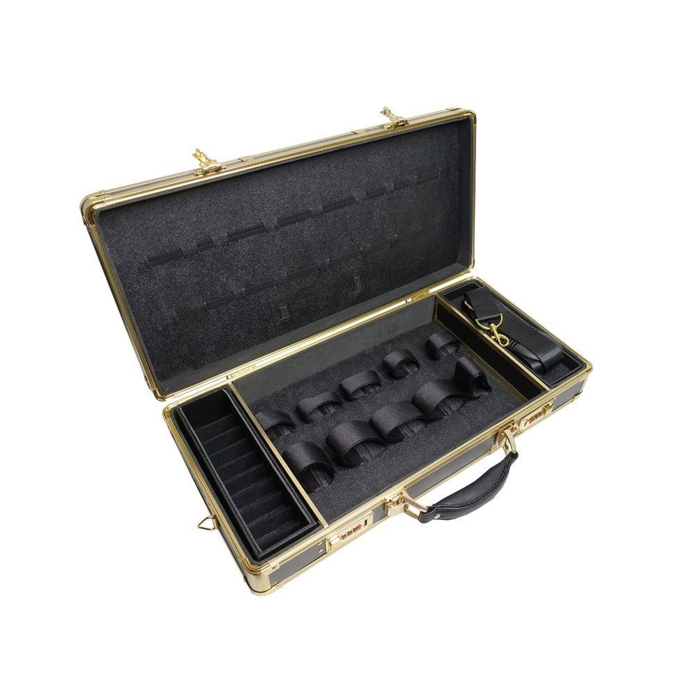 Black/Gold Frame Barber Case with Lock O96097