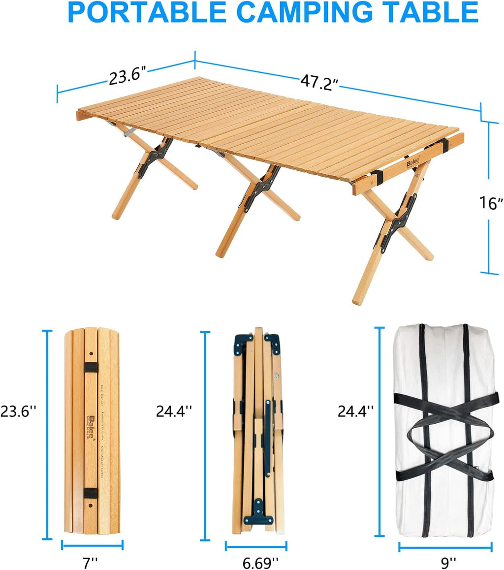 4ft Foldable Wooden Picnic Table with Carry Bag Z6969