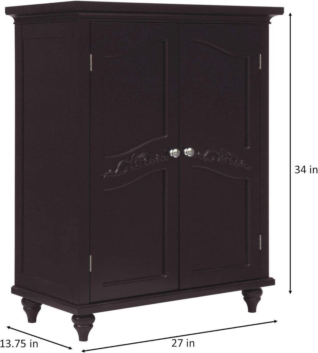 Freestanding Floor Cabinet with 2 Doors and 2 Adjustable Shelves Y614168