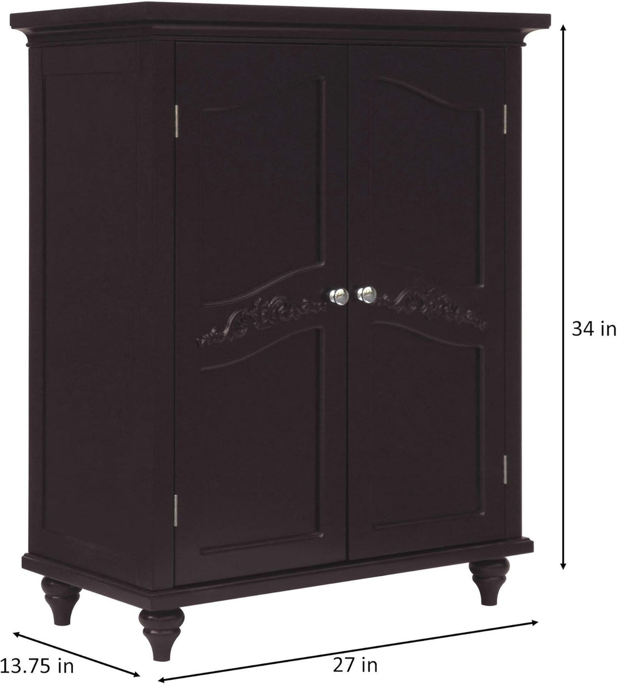 Freestanding Floor Cabinet with 2 Doors and 2 Adjustable Shelves Y614168