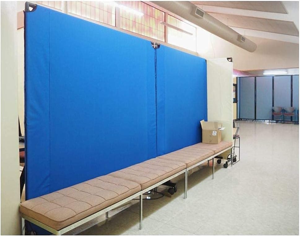 Beige 6' x 6' Canvas Rolling Room Divider G358601