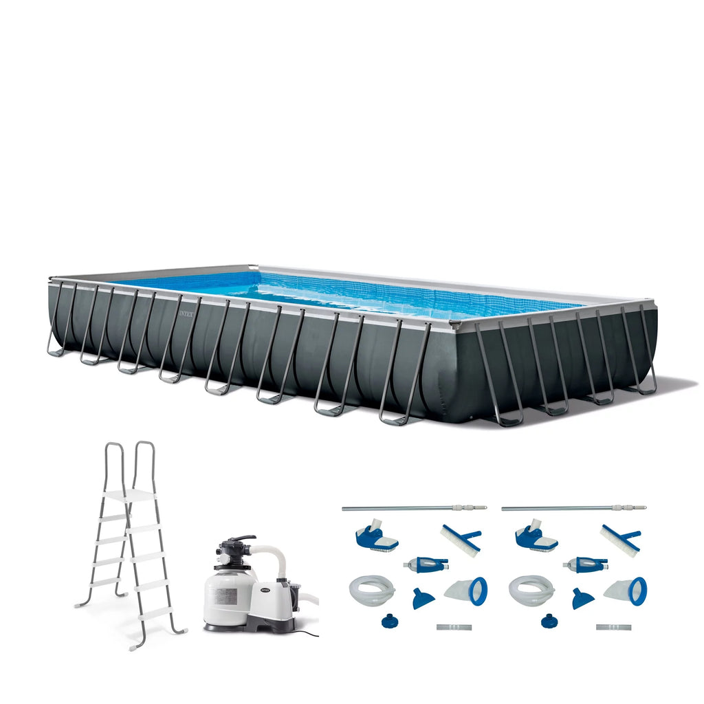 32' x 16' x 52 Rectangular Above Ground Pool Set with Filter Pump C84803