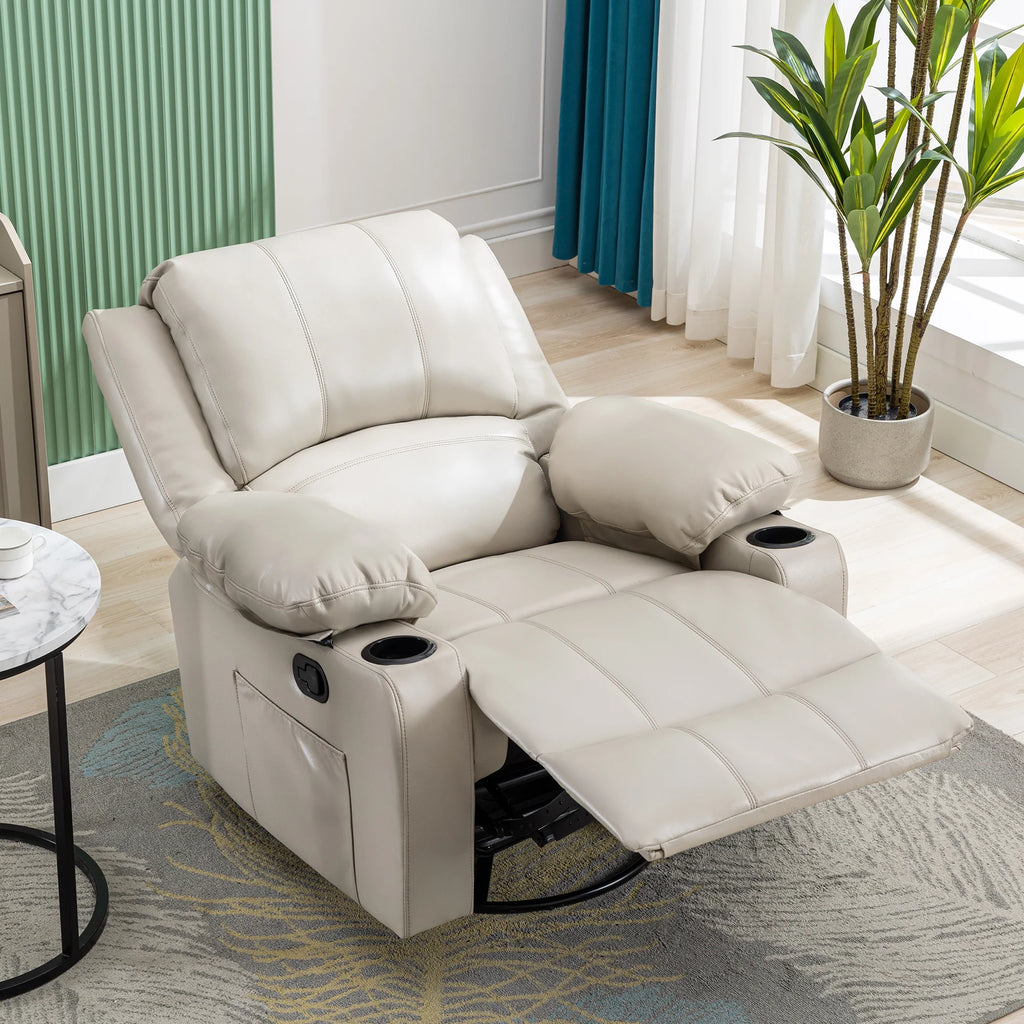 38.19" Wide Manual Swivel Rocker Recliner Chair with Massager and Heat L925013