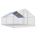 Large Metal Chicken Coop Walk-in Poultry Cage with Waterproof Cover Y67574