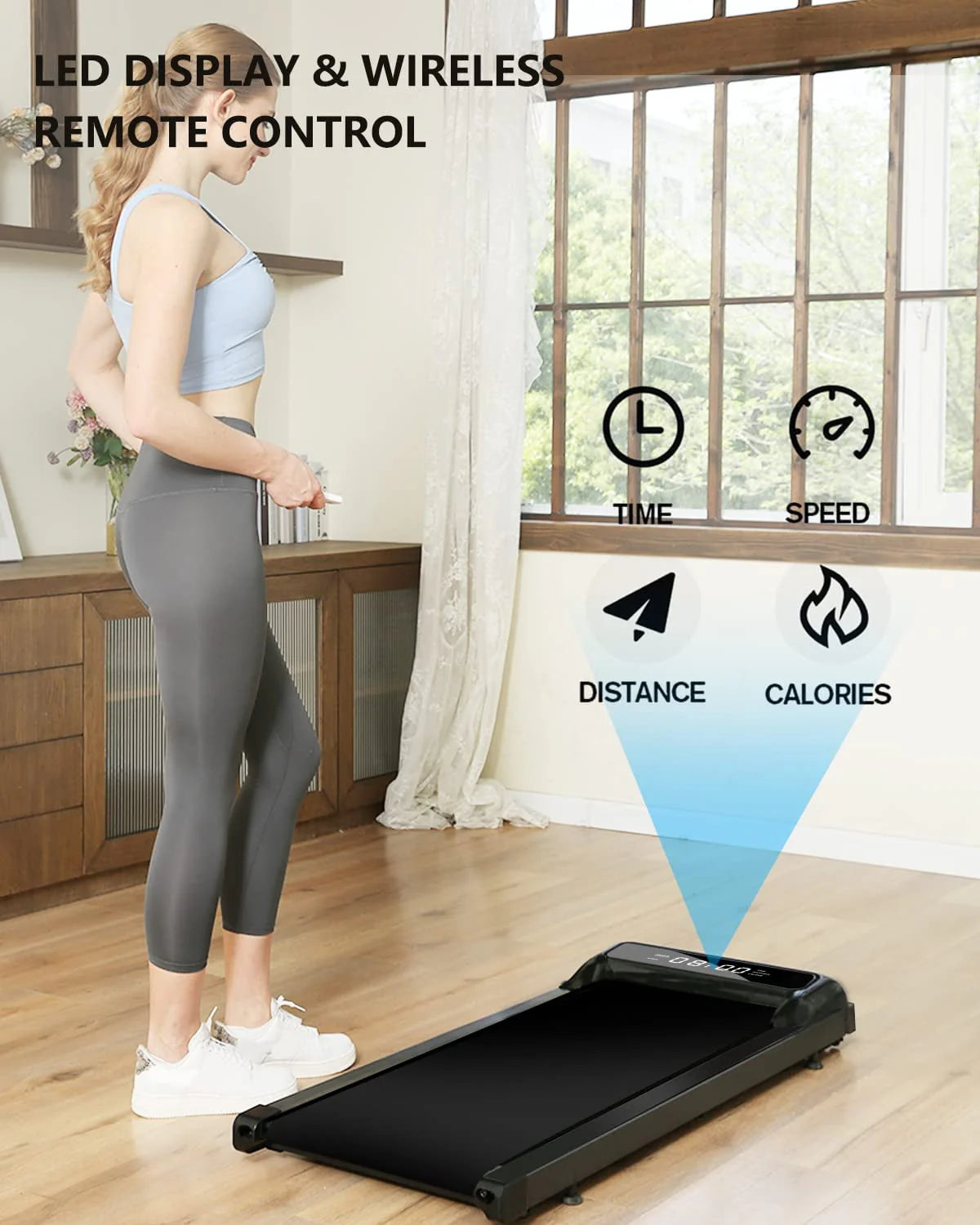 2 in 1 Under Desk Treadmill, 2.5HP Quiet Portable Treadmill, Black S883493