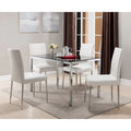 White & Chrome Side Chairs Set of 4 Q48241