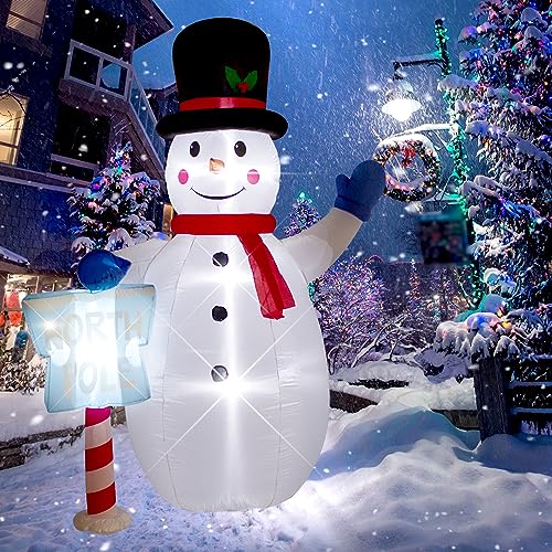 8 Foot Inflatable Snowman Penguin Decoration with LED Lights Q28004
